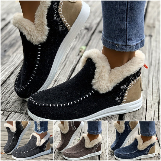 👞【36-43】Jesienno-zimowe nowe damskie krótkie buty i śniegowce z podszewką pluszową