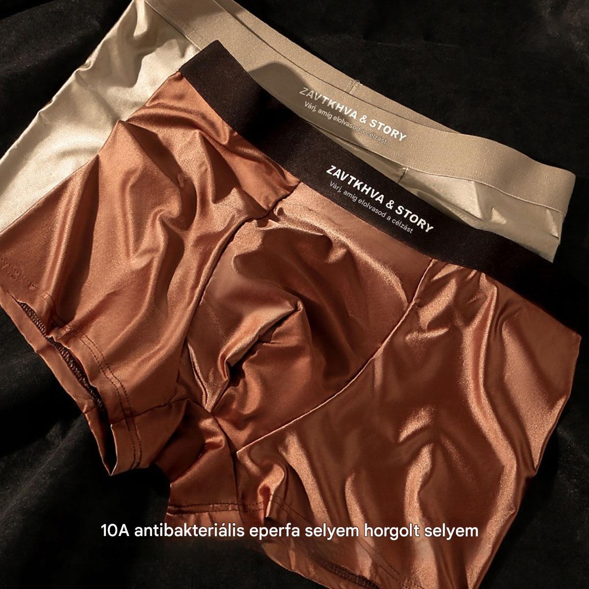 🔥【6 darab】Új férfi alsónemű, jégselyem, nyári, lélegző, boxeralsó, szatén, férfi alsónemű