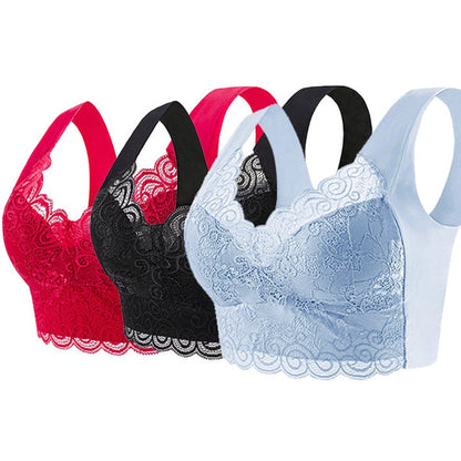 【40kg-110kg】Új kényelmes és légáteresztő női melltartó (6 darab)>40 év feletti nők számára alkalmas
