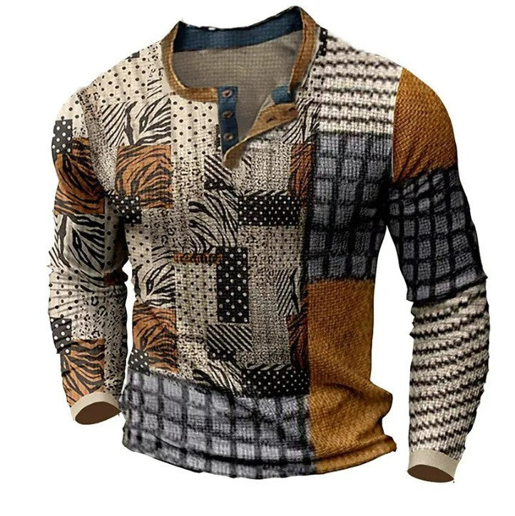 【S-4XL】Męska, jesienna, nowa, wygodna, długorękawa koszula z nadrukiem