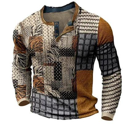 【S-4XL】Męska, jesienna, nowa, wygodna, długorękawa koszula z nadrukiem