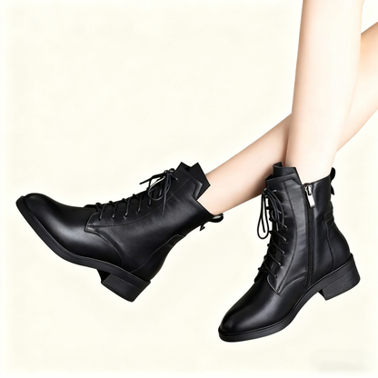 【35-41】2025 Őszi és téli új, kézzel készített valódi bőr női Martin csizma