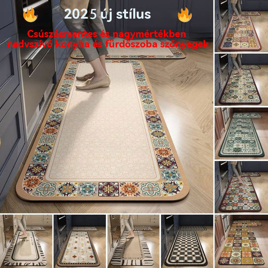 💥💥【meleg süteményként árusítva】Csúszásmentes és nagyon nedvszívó konyhai és fürdőszobai szőnyegek