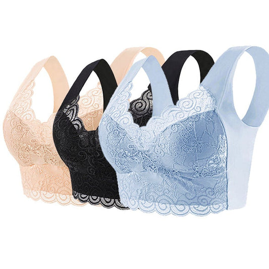 【40kg-110kg】Új kényelmes és légáteresztő női melltartó (6 darab)>40 év feletti nők számára alkalmas