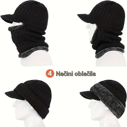 🔥 Enodelna debela volnena kapa, odporna proti vetru, za uporabo na prostem.