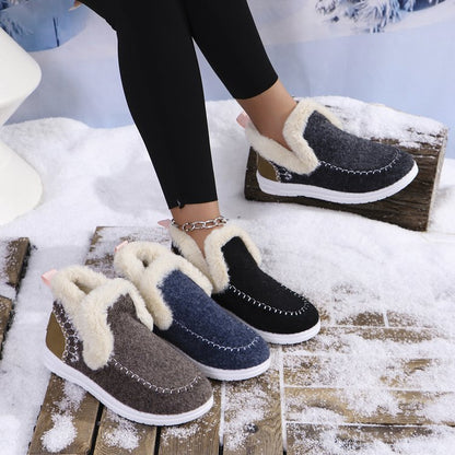 👞【36-43】Jesienno-zimowe nowe damskie krótkie buty i śniegowce z podszewką pluszową