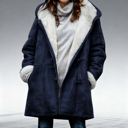 🥼🐏💖 Modna in topla ženska semiš jakna 2025 z volneno podlogo, velikosti S–5XL, primerna za zimo in vsakodnevno nošenje