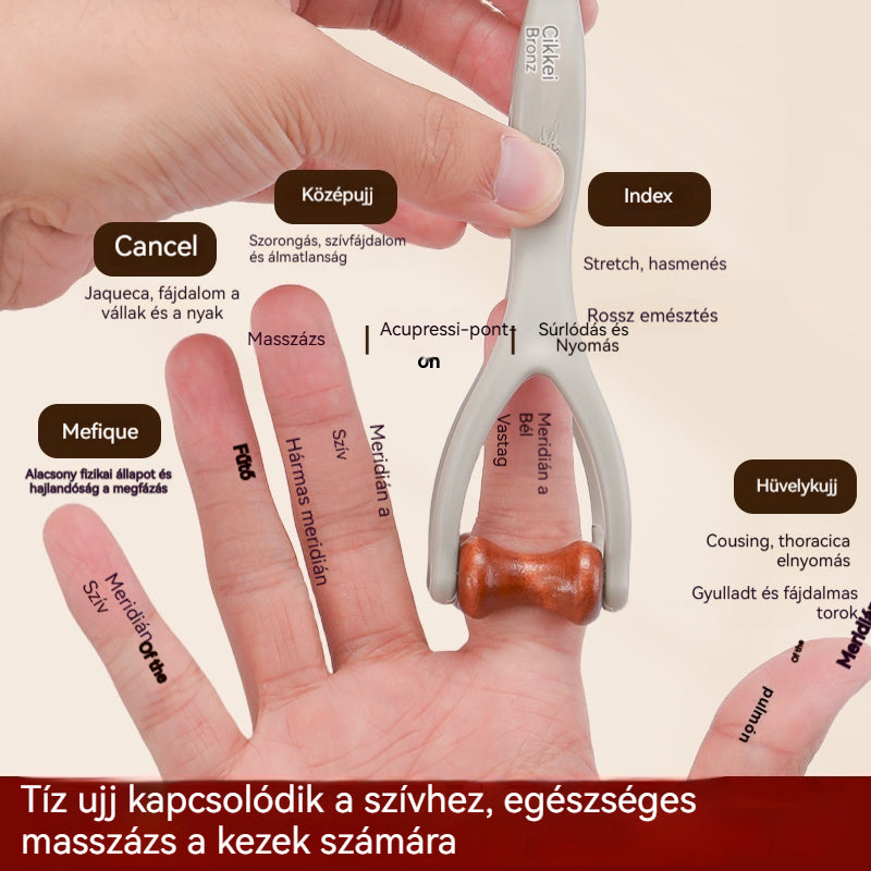 🌿【Vásárolj 1-et és kapsz 1-et ingyen】 Tömörfa ujjmasszírozó: A természetes fa görgők segítenek felszabadítani az ízületi meridiánokat és enyhíteni a kézfáradtságot. 🌿