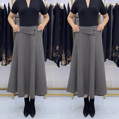 👗🎀【S-4XL】Spódnica midi z wełny na jesień/zimę