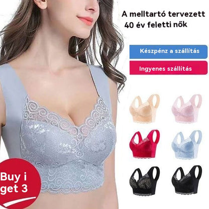 【40kg-110kg】Új kényelmes és légáteresztő női melltartó (6 darab)>40 év feletti nők számára alkalmas