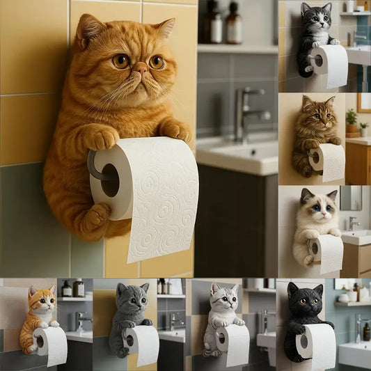 🐱【Gorąca wyprzedaż roku】💥Uroczy uchwyt na papier toaletowy z motywem kotka✨📦Darmowa dostawa – dostępne od ręki