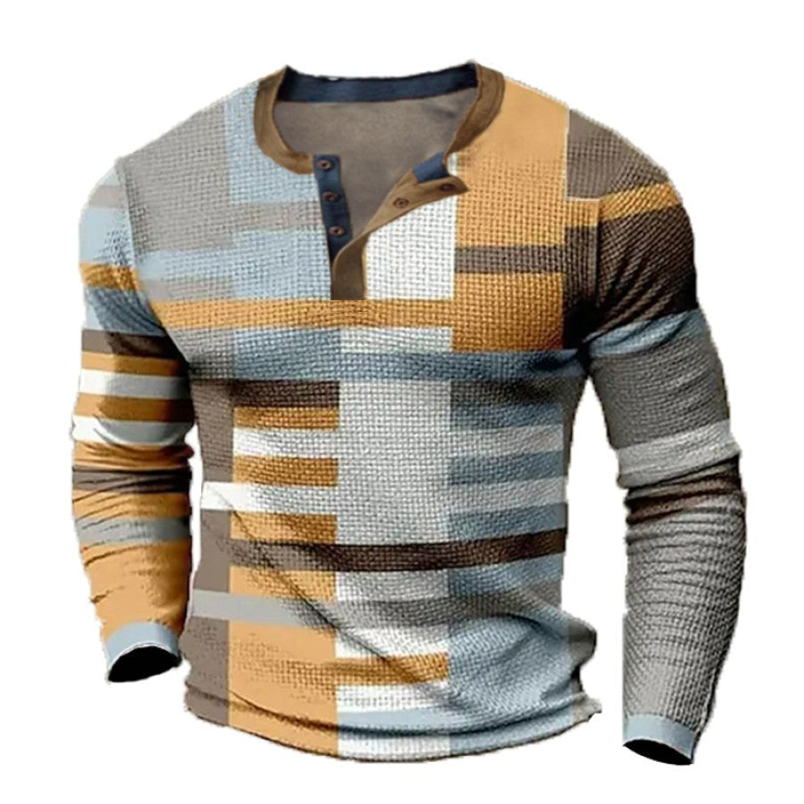 【S-4XL】Męska, jesienna, nowa, wygodna, długorękawa koszula z nadrukiem