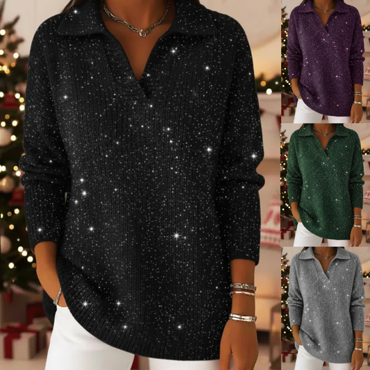 🔥🔥【S-3XL】Błyszczący wzorzysty sweter dzianinowy