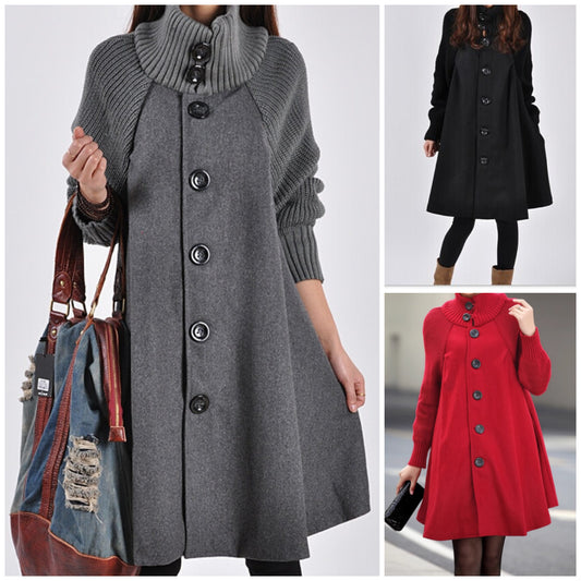 👗【M-5XL】Nov ležerni volnen plašč srednje dolžine