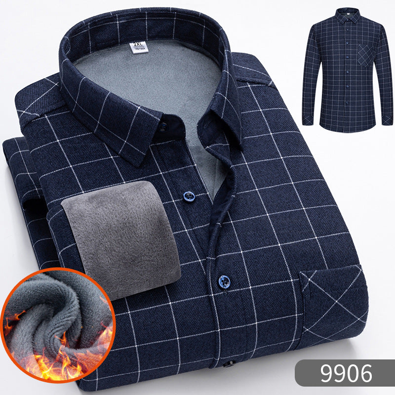 🔥👔【L-5XL】 Ciepła koszula biznesowa z długimi rękawami na jesień i zimę