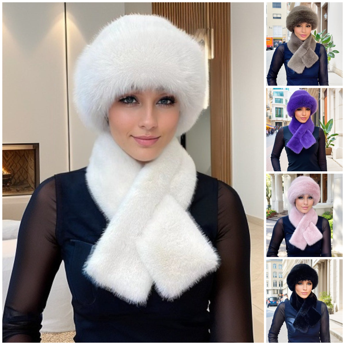 🔥【Vásároljon 1-et, kap 1-et ingyen】 Vastagított, meleg és szélálló [téli divatos sál + plüss sapka]