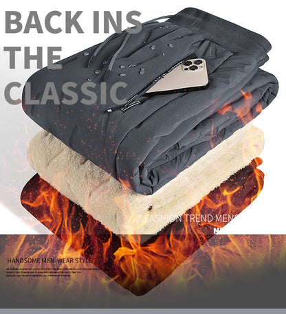 👖🔥2025 nowe, zimowe męskie, pogrubione, ciepłe spodnie na co dzień z wełny jagnięcej