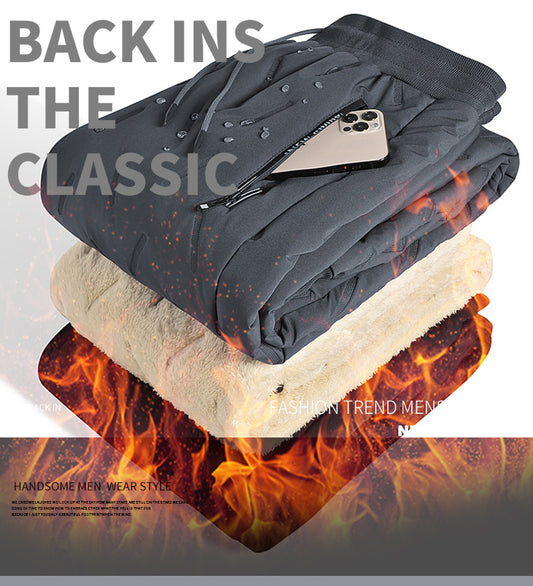 👖🔥2025 nowe, zimowe męskie, pogrubione, ciepłe spodnie na co dzień z wełny jagnięcej