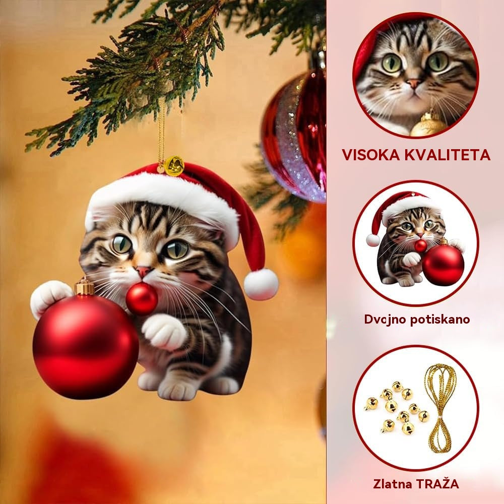 🎄🚗😺【10 kosov】Mačje božične okraske za drevo in avto · Varni  · Hitra dostava