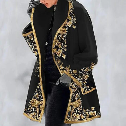 🔥Forró eladás🍄【S-3XL】💐Divatos őszi és téli hajtókás nyomott gyapjúkabát