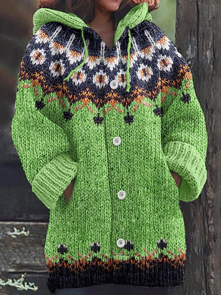 🎀Nowa, ciepła, dzianinowa kurtka damska w stylu retro na jesień i zimę 2025