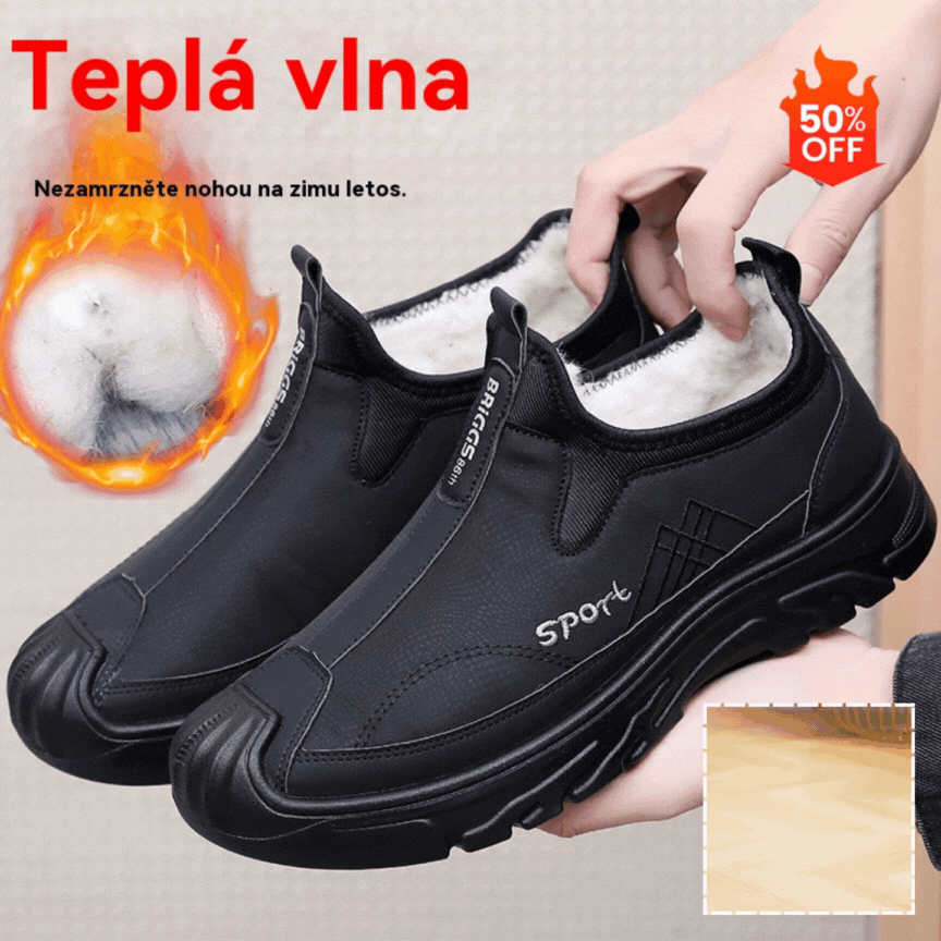 【39-44】Nowy męski zimowy płaszcz 2025, śniegowce z grubą polarową podszewką, ciepłe i antypoślizgowe